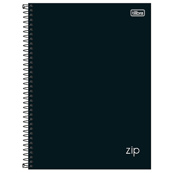 Caderno Espiral Capa Dura Zip Preto 160 Folhas Tilibra