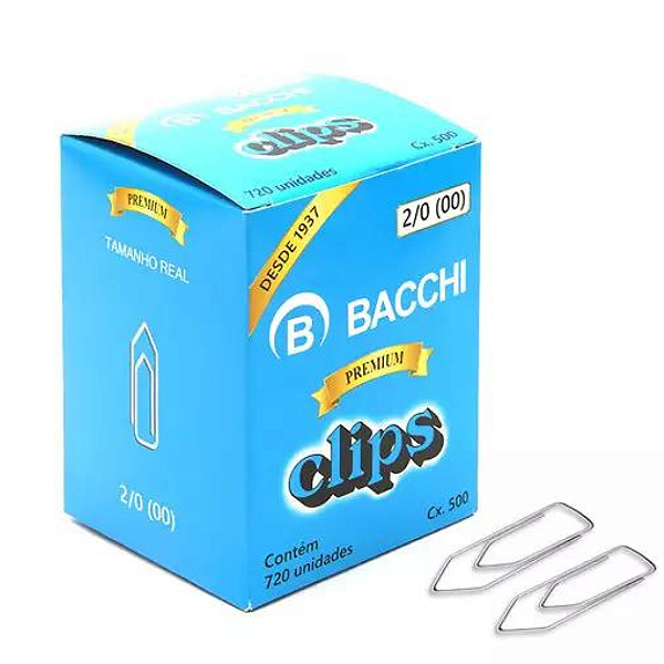 Clips Galvanizado Aço 2/0 720 Unidades 10063 Bacchi