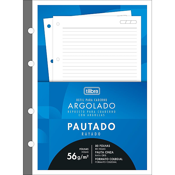 Refil Para Caderno Argolado 80 Folhas Tilibra