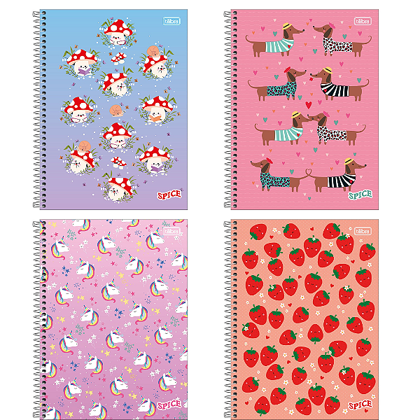 Caderno Espiral Capa Dura Spice Feminino 320 Folhas Tilibra