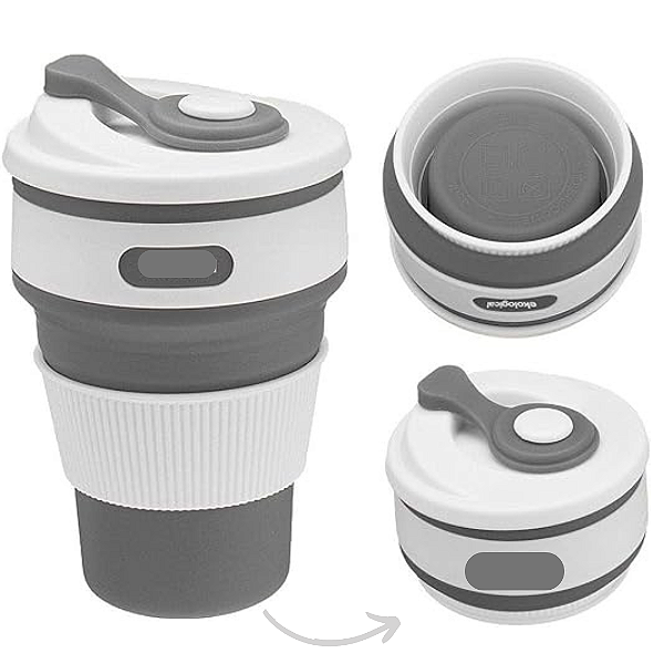 Copo De Silicone Retratil Com Tampa E Bico 350ml  CB1136 Weeze