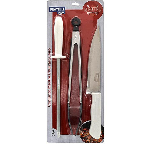 Conjunto Mestre Churrasqueiro Inox 3 Peças CO8428796 Fratelli