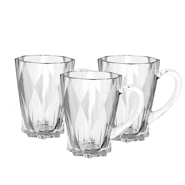 Conjunto De Caneca Diamond 250ml Com 3 Peças 539592 Fratelli