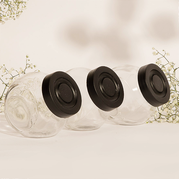 Conjunto Porta Condimentos De Vidro 180ml Com 3 Peças CK6088 Clink