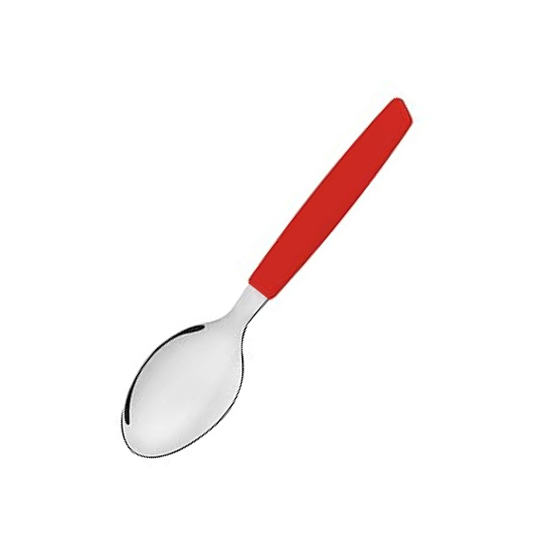 Colher De Chá Inox Cabo Plastico Vermelho SL0764 Original