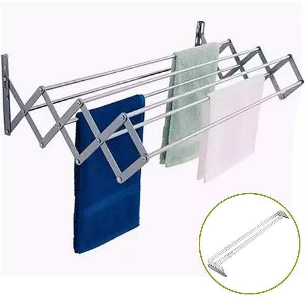 Varal De Parede Sanfonado De Aluminio 80cm Jurerê Master