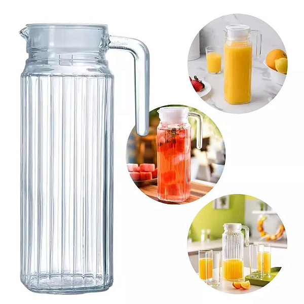Jarra De Vidro Com Tampa De Plastico 1 Litro CK6372 Clink