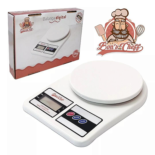 Balança Digital Para Cozinha A Pilha 10Kg BC23475 Bons Cheff