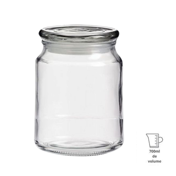 Pote De Vidro Redondo Com Tampa Hermetica 700ml CK6434 Clink