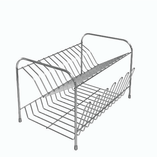 Escorredor De Louças Duplo Aramado Cromado 38x25x23cm 620 Stolf