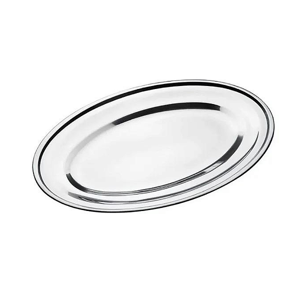 Travessa Rasa Oval Inox 25x18cm 21813 Rio Tijucas