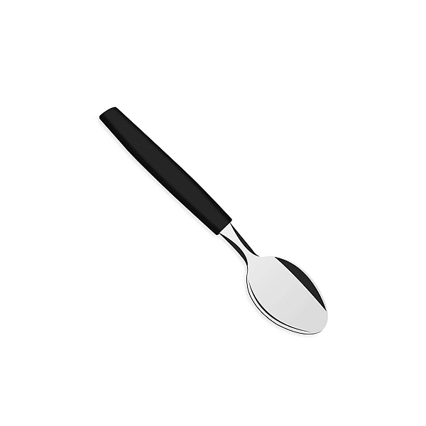 Colher De Chá Inox Cabo Plastico Preto SL0184 Original