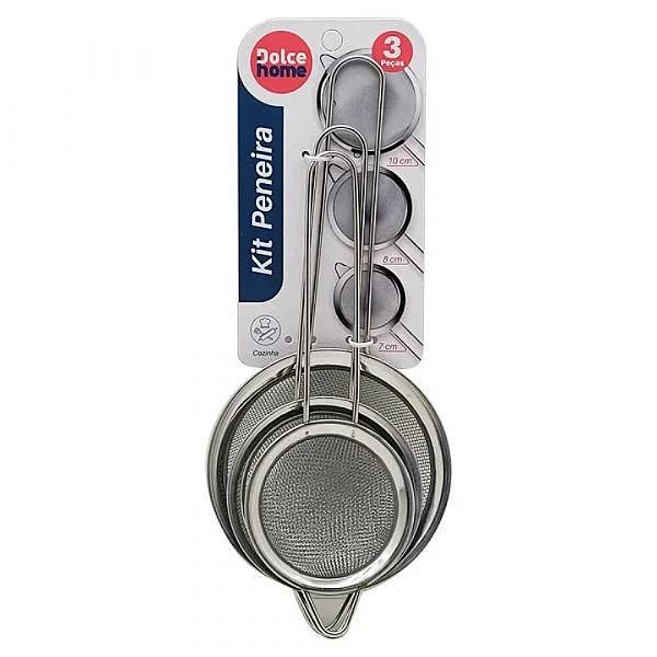 Conjunto De Peneiras Inox 3 Peças D0258 Dolce Home