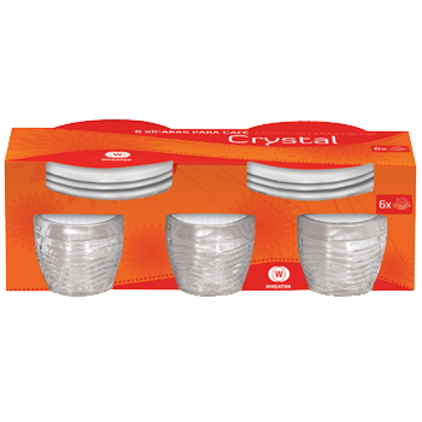 Conjunto De Xícaras De Café Com Pires Crystal 6 Peças Wheaton