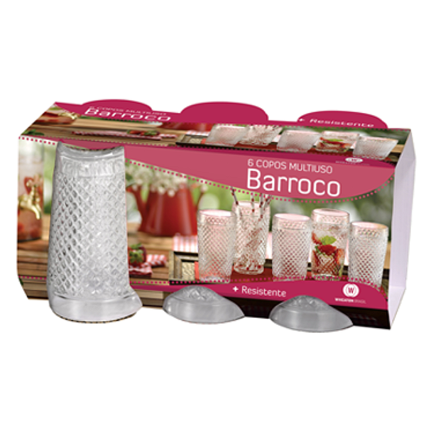 Conjunto De Copo Barroco 310ml Com 6 Peças Wheaton