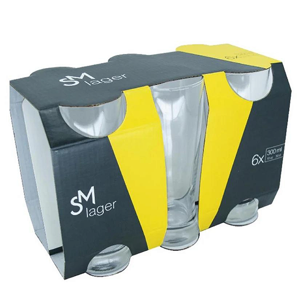 Conjunto De  Copo Sm Lager 300ml Com 6 Peças Nadir