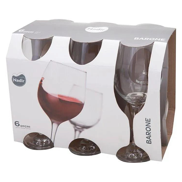 Conjunto De Taça Para Vinho Barone 490ml Com 6 Peças Nadir