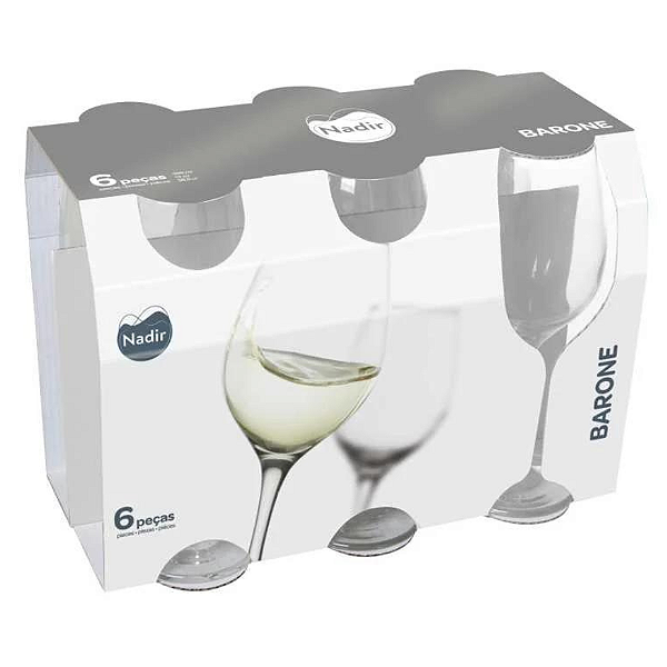 Conjunto De Taça Para Vinho Barone 385ml Com 6 Peças Nadir