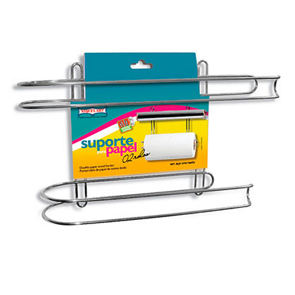 Suporte Para Papel Toalha E Papel Aluminio Cromado Niquelart
