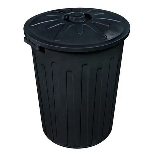 Cesto Fechado Com Tampa Preto 65 Litros Arqplast