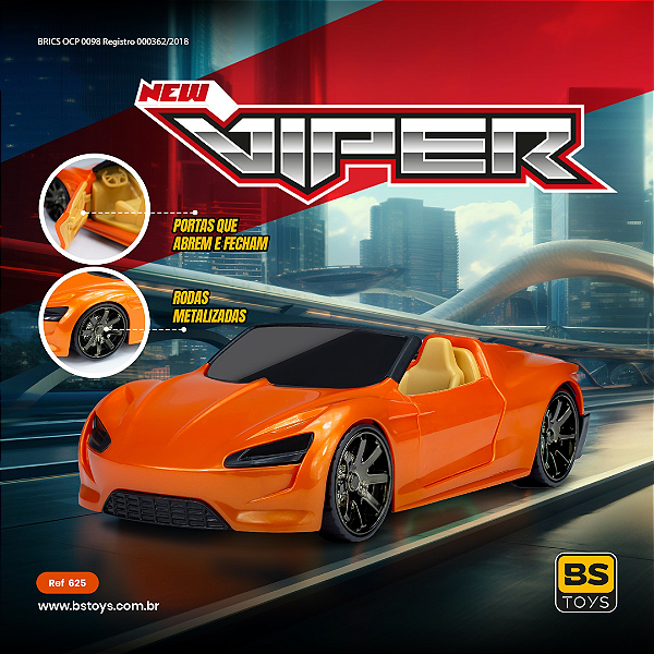 Carrinho Conversível New Viper 625 Bs Toys