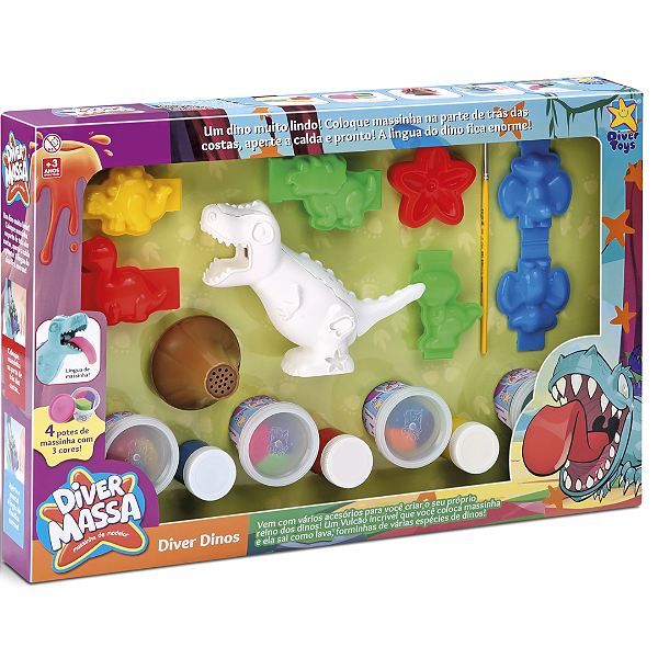 Diver Massa Diver Dinos Com Acessórios 8276 Diver Toys
