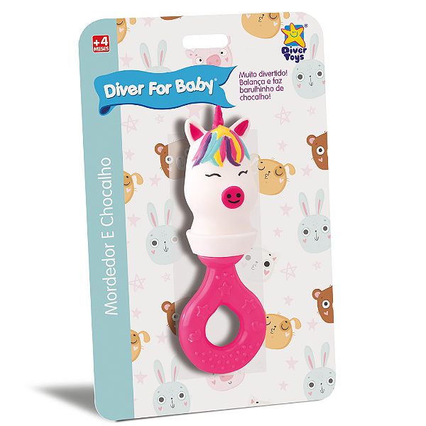 Mordedor Chocalho Unicórnio Diver For Baby 8174 Diver Toys