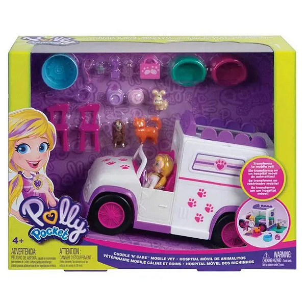 Boneca Polly Pocket Hospital Movel Dos Bichinhos GFR04 Mattel