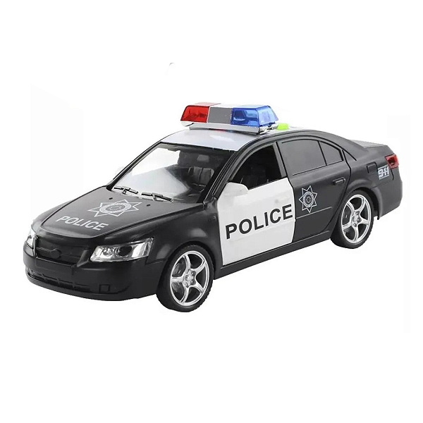 Carrinho De Polícia Mega City Com Som E Luz R3038 BBR