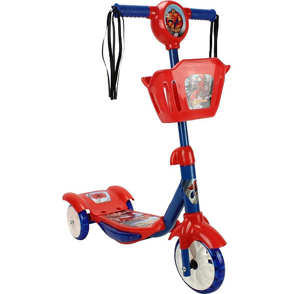 Patinete Homem Aranha Com Som Led E Cestinha D10018 BBR