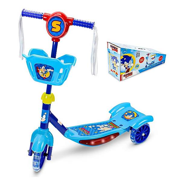 Patinete Sonic Com Som Led E Cestinha S006 BBR