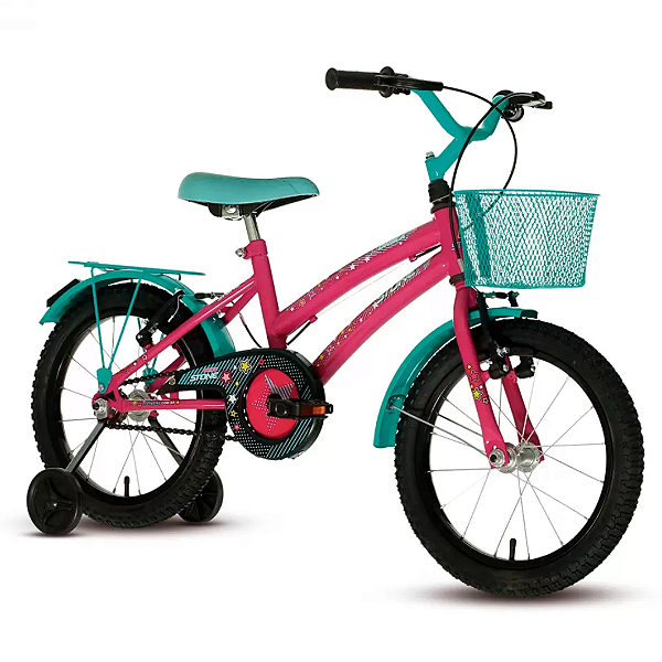 Bicicleta Drika Pink E Azul Turquesa Aro 16 Stone Bike