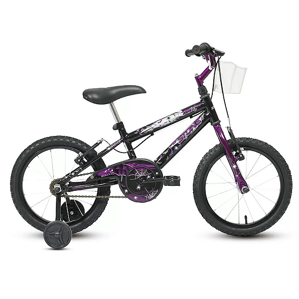 Bicicleta SK-II Preta E Roxa Aro 16 Stone Bike