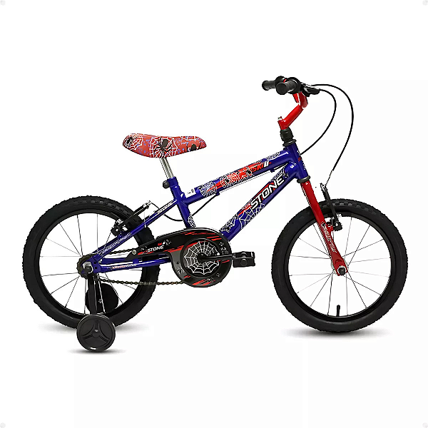 Bicicleta SK-II Azul E Vermelho Aranha Aro 16 Stone Bike