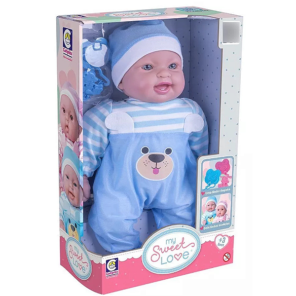 Boneco My Sweet Love Macacão Azul 2760 Cotiplás