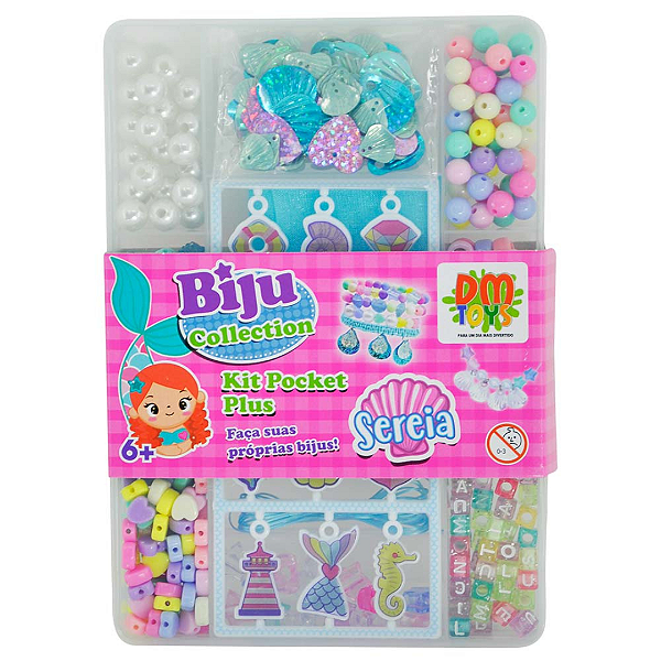 Conjunto De Miçangas Sereia Biju Collection DMT6535 Dm Toys