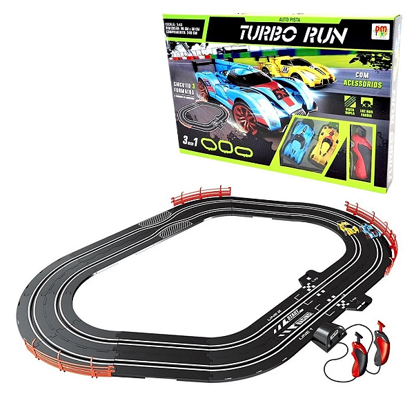 Pista Auto Pista Turbo Run 3 Em 1 DMT5891 Dm Toys