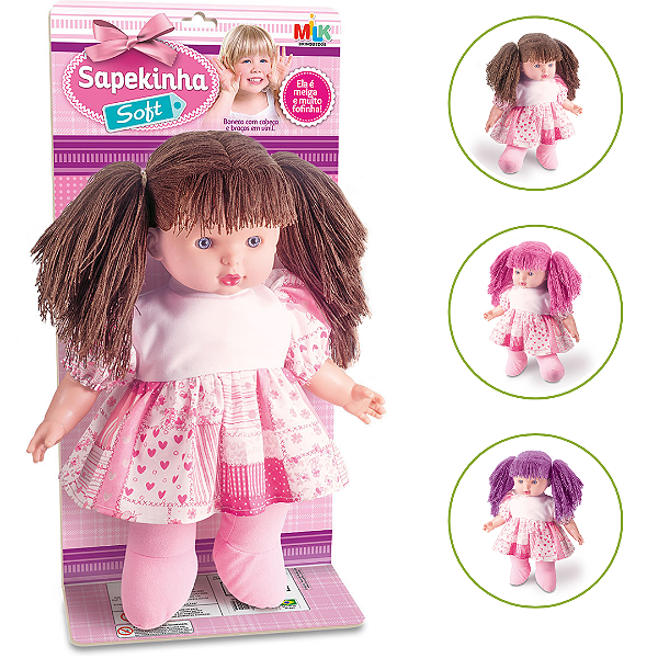 Boneca Sapequinha Soft 372 Milk Brinquedos