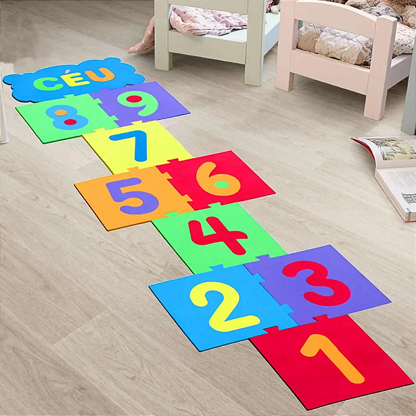 Amarelinha Em Eva  Com 13 Peças 7108 Evamax