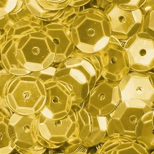 Lantejoula Metalizada Dourada 10mm Honey