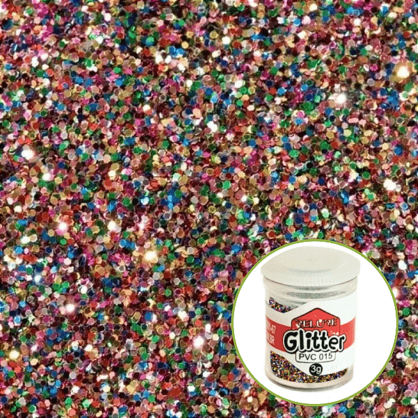 Glitter Pvc Metálico Multicolor 3g 108 Honey