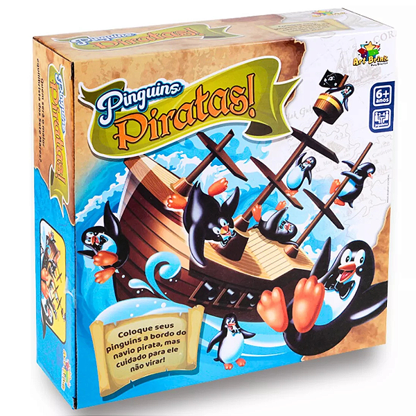 Jogo Navio Equilibrista Pinguins Piratas ZB490 Art Brink