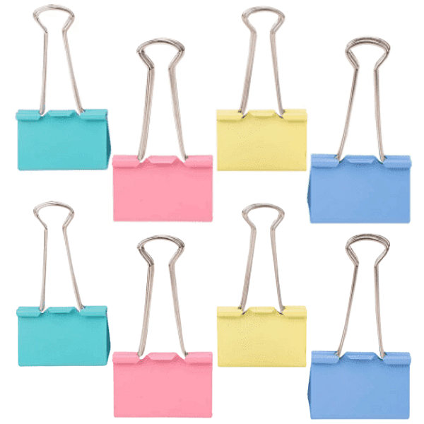 Clips Binder Tom Pastel Com 8 Unidades YP8442 Yins Paper