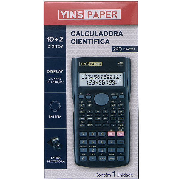 Calculadora Científica 240 Funções Com Tampa YP7307 Yins Paper