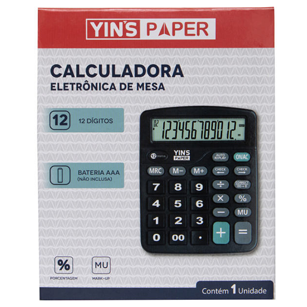 Calculadora De Mesa 12 Digitos YP7318 Yins Papper