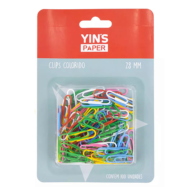 Clips Colorido N°2 Com 100 Unidades YP7118 Yins Papper