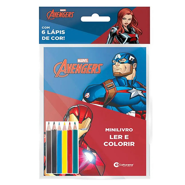 Mini Livro Para Colorir Vingadores Com 6 Lápis De Cor Culturama