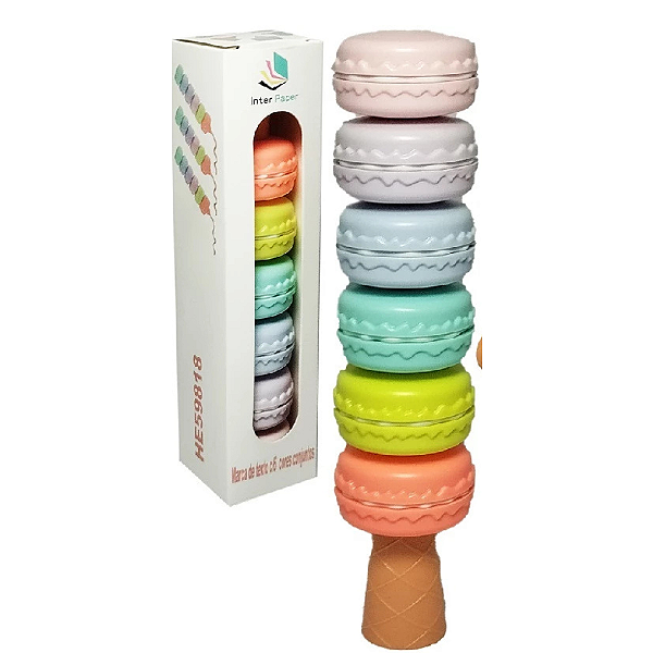 Marca Texto Donuts Com 6 Cores HE59818 Inter Paper