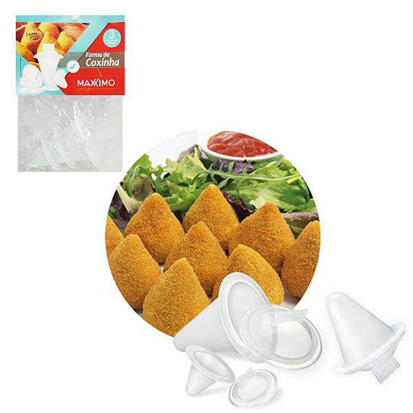 Forma De Plástico Para Coxinha Com 3 Peças 132 Maxximo