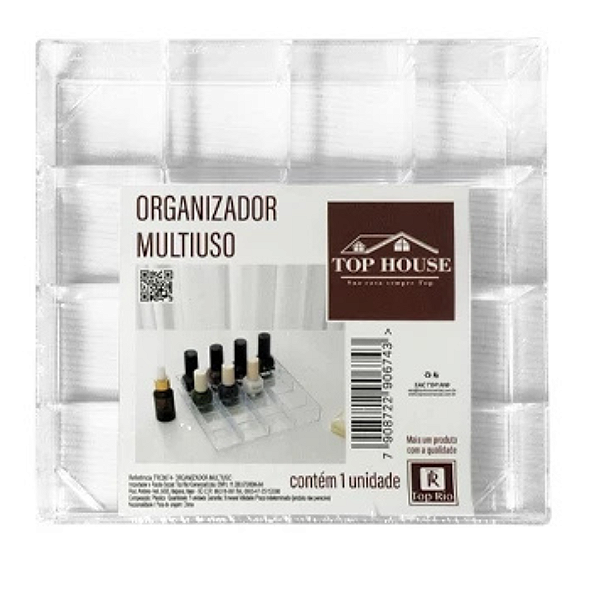 Organizador Multiuso De Acrilico Com 16 Cavidades TRC0674 Top Rio